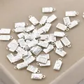 Close-up detail of silver rectangular queen profile charms for DIY jewelry accessories - 71# Thick Silver Rectangular Beauty Design [1 Piece] A1-503 (approx. 11.3*5.2mm)