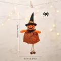Halloween pumpkin burlap elf hanging ornament with witch hat and dimension labels - Pumpkin Doll Hanging