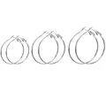 Classic polished silver-tone metal hoop earrings in three different sizes for DIY jewelry. - Iron Hoop with Pin / 20mm / Silver
