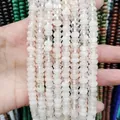 Tiras de cuentas de piedra natural blanca de 5x8mm en forma de ábaco para joyería DIY - Cristal Blanco N.° 2 / 4x6 Mm Aproximadamente 95 Cuentas