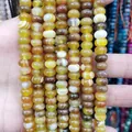 Cuentas de ágata amarilla natural de 5x8mm para collares y pulseras de joyería DIY - Ágata Rayada Amarilla / 4x6 Mm Aproximadamente 95 Cuentas