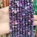 Cuentas de ágata a rayas moradas en forma de ábaco para joyería DIY 5x8mm - Ágata de rayas púrpuras / 5x8 Mm Aproximadamente 75 Cuentas