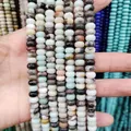 Cuentas de ábaco de piedra natural multicolor de 5x8 mm para hacer joyas de DIY - Amazon N.° 2 / 4x6 Mm Aproximadamente 95 Cuentas