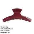 Grande molletta per capelli in silicone bordeaux 11,5 cm accessorio resistente agli urti - Rosso Vino Lucido