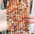 Cuentas de ágata natural naranja forma ábaco 5x8mm para creación de joyas DIY artesanales - Ágata de rayas rojas / 4x6 Mm Aproximadamente 95 Cuentas
