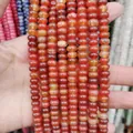 Cuentas de ágata naranja natural de 5x8mm para proyectos de creación de joyas DIY - Ágata roja / 5x8 Mm Aproximadamente 75 Cuentas
