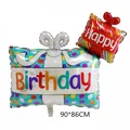 Bunter Geschenkbox-Folienballon für die Dekoration von Geburtstagspartys, 90x86cm - Geschenk