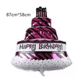 Großer 3-stöckiger Torten-Folienballon 87x58cm für festliche Geburtstagsfeiern. - Mittlere rote dreistöckige Torte