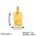 Gold plated stainless steel letter C pendant charm for DIY jewelry making - Pendant Only (Without Chain) - Letter C / 1cm x 0.6cm / Gold