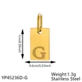 Gold plated stainless steel letter G pendant charm for DIY jewelry making accessories - Initial Letter G Style (长牌字母-G) / 1 Piece (1cmx0.6cm) / Rose Gold