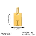 Small gold-plated stainless steel letter I rectangle pendant charm for DIY jewelry making - Initial Letter I Style (长牌字母-I) / 1 Piece (1cmx0.6cm) / Rose Gold