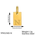 Gold-plated stainless steel rectangular pendant with letter N engraving for DIY jewelry - Initial Letter N Style (长牌字母-N) / 1 Piece (1cmx0.6cm) / Rose Gold