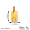 Gold-plated stainless steel letter O pendant for DIY jewelry, 1cm rectangular size - Initial Letter O Style (长牌字母-O) / 1 Piece (1cmx0.6cm) / Rose Gold