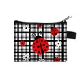 Schattige lieveheersbeestje en madeliefje print polyester kinder portemonnee - 06