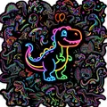 Lebhafte Neon-Dinosaurier-Aufkleber mit 50 bunten Graffiti-Designs für den DIY - T01043420 Neon Dinosaur 50