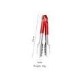 Stainless steel food tongs with red handle for BBQ and steak, 24cm length SKU view - Red Handle Plum Blossom Tongs 9 Inch / Red
