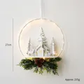 Adorno navideño de madera estilo nórdico con luces LED cálidas, altura de 27 cm - Castillo De Alce/215 G