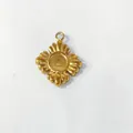 Goldener Edelstahl Kleeblatt-Blumenanhänger für DIY-Schmuckherstellung und Ohrringe - Yp4150b (leeres Feld)