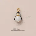 Hand-painted ceramic penguin pendant charms with 16mm height and durable copper material. - No.7 Penguin Pendant