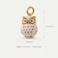 Detailed SKU view of a hand-painted enamel owl pendant charm with 16mm dimensions and copper info - No 10 Owl Pendant