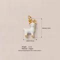 White enamel reindeer animal pendant charm in copper material with gold antler details - No.11 Fawn Pendant