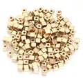 Premium golden square spacer beads for handmade DIY jewelry making and bracelet stringing - Gold / 4mm Holes 2.1mm (200 Pieces/pack 21g)