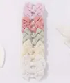 Handmade embroidered bow hair clip set for kids featuring five soft pastel colors - 10e (10 Pieces Per Pack In An Opp Bag)