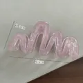 Large pink wavy acetate hair claw clip with pearlescent finish and 13cm length dimension - 12-large Dark Pink