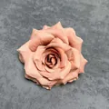 Testa di rosa color pesca artificiale da 10 cm per torte nuziali e decorazioni fai da te - Marrone scuro