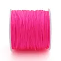 Rol helder magenta #72 nylon koord voor DIY sieraden maken en handgemaakte kunst - 0,8 mm 5 m/Kaart / Fluorescerend roze