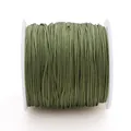 Premium nr. 72 legergroen gevlochten nylon koord op spoel voor DIY sieraden maken - 0,8 mm 5 m/Kaart / Legergroen