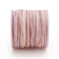 Nr. 72 veelkleurig gevlochten jadekoord in paars en roze voor DIY-sieraden maken - 0,8 mm 5 m/Kaart / Gradiëntverf #072