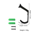 Heavy duty vintage black cast iron wall mounted hook with fixing screws, 11.3cm height. - Nail Hook - Black