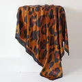 Sciarpa quadrata in raso con stampa leopardata arancione e nera, 90x90cm - Stampa Leopardata - Marrone Scuro / 90*90 Cm (nuovo Modello Altamente Raccomandato)