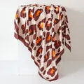 Elegante foulard quadrato in raso con stampa leopardata arancione e marrone 90x90cm - Stampa Leopardata - Marrone / 90*90 Cm (nuovo Modello Altamente Raccomandato)