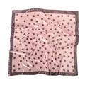 Glossy pink satin square scarf featuring dark polka dot print and border, 90x90cm - Polka Dot Pink / 90*90cm (all Styles Available)