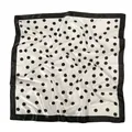 Elegant 90x90cm white satin silk scarf featuring classic black polka dots and border design - Polka Dots - Off-white / 90*90cm (all Styles Available)