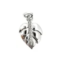 Elegant silver monstera leaf pendant with sparkling pavé cubic zirconia accents - Maple Leaf (NAE04-8)