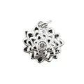 Elegant silver sunflower pendant with micro-pave cubic zirconia for DIY jewelry making - Lotus Flower (NAA09-9)
