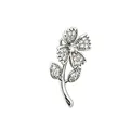 Elegant silver flower pendant with micro-paved cubic zirconia for DIY jewelry making - Flower Pin Pendant (NAD10-3)