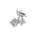 Elegant sparkling cherry pendant with micro-set cubic zirconia for DIY jewelry crafting - Cherry Charm (NAD08-5)