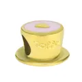 Elegante abalorio de taza de café dorada con corazón de esmalte rosa para pulseras - 7