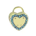 Exquisito amuleto de candado dorado en forma de corazón con pedrería azul para joyas - 22