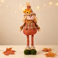 Autumn harvest festival scarecrow doll with telescopic legs for desktop decoration - Men's Retractable Figurine