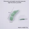 Lifelike PVC green edamame vegetable model with fuzzy texture, 6cm size, 5.5g weight - 6cm Flocked Three-section Edamame - No Button