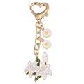 Floral metal keychain featuring lily and daisy pendants with a heart-shaped clasp - Lily String