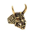 Antique gold Hannya mask devil ring for men made of durable retro titanium steel material - US 7 / Full Gold Color