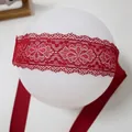 Accessorio per maschera per gli occhi in pizzo rosso per lingerie cosplay e gioco - Borgogna / Taglia unica