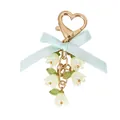 Elegant lily of the valley keychain with mint green ribbon bow for bag decoration - Yellow Lily of the Valley String 7.2cm