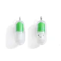 Cute green and white resin pill capsule charms with smiley face for DIY jewelry making - A7-046/light Green/28*10mm/0.72g